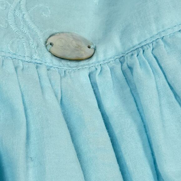 Jose Varon Toddler Dress Size 2 Blue Eyelet Lace 2T Layered Ruffles - Picture 5 of 8